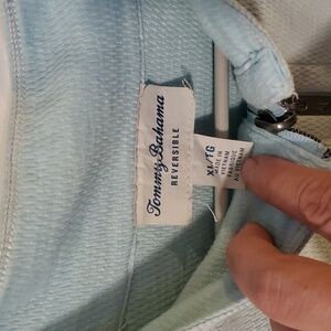 Tommy Bahamas  reversible quarter zip pullover XL aquamarine